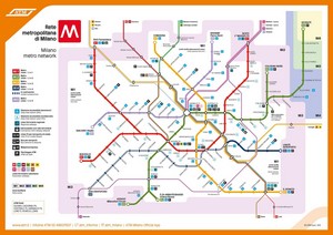 Karte der Ubahnlinien von Mailand